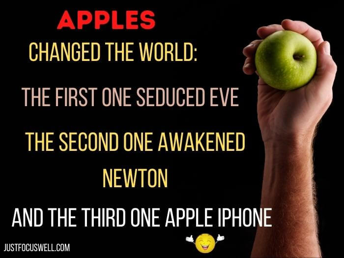 Apples changed the world: the first one seduced eve: the second one awakened newton" and the third one Apple iPhone